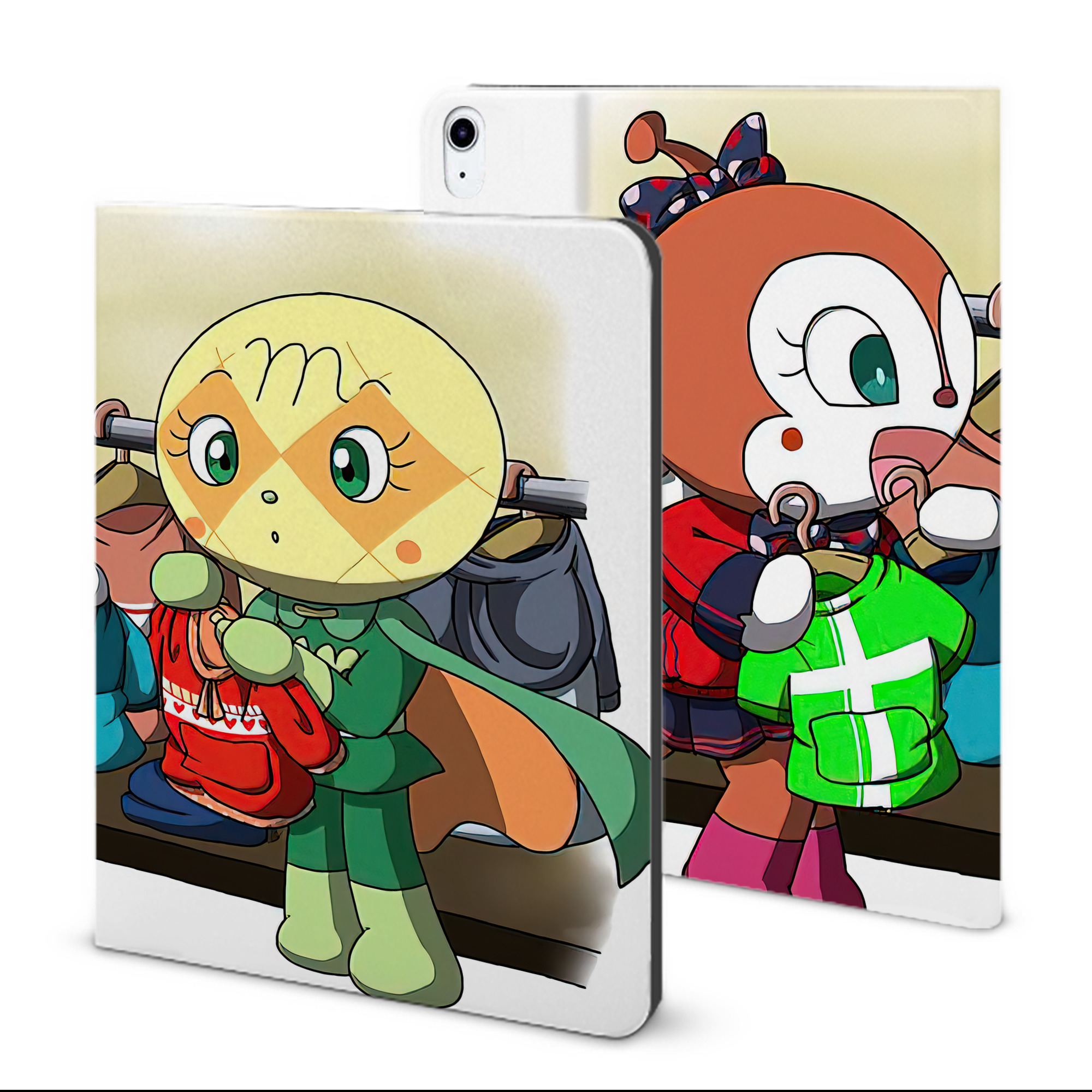 （画像用） アンパンマン Anpanman IPad ケース ブック型 PUレザー TPU 耐衝撃 軽量 薄型 ペン収納なし 全面保護 IPad 各モデル対応